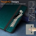 thumbnail image 6 of JETech Case for iPad mini (A17 Pro, 2024 Model, 7th Generation) / mini 6 (2021 Model, 6th Generation), PU Leather Business Folio Tablet Cover with Pencil Holder & Pocket (Peacock Green), 6 of 6