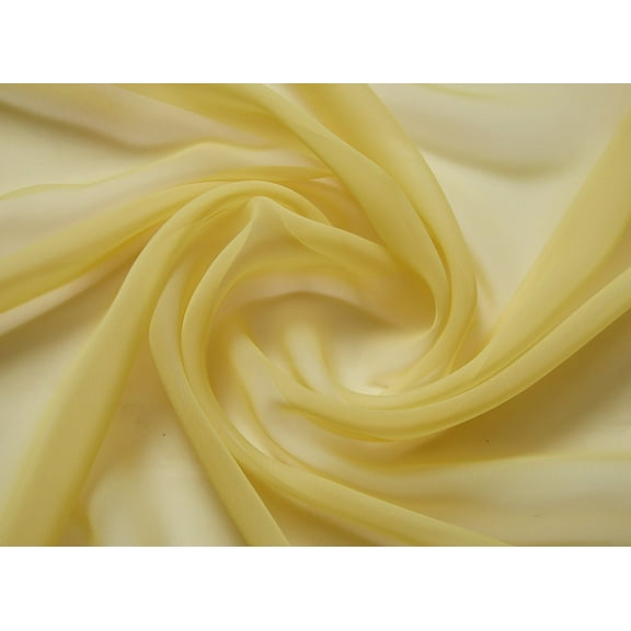 Zelouf Whisper Chiffon  , Sewing, DIY, Crafts Fabric by the Yard, Lemon Lily, 3 Yard