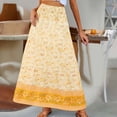 thumbnail image 2 of Arlun Summer Bohe A-Line Long Skirts for Women Loose Cozy Lightweight Flowy Floral Maxi Skirt 2026 Beach Vacation Stylish Bottoms Smocked Elastic High Waist Casual Skirt 3-Yellow XXL, 2 of 7