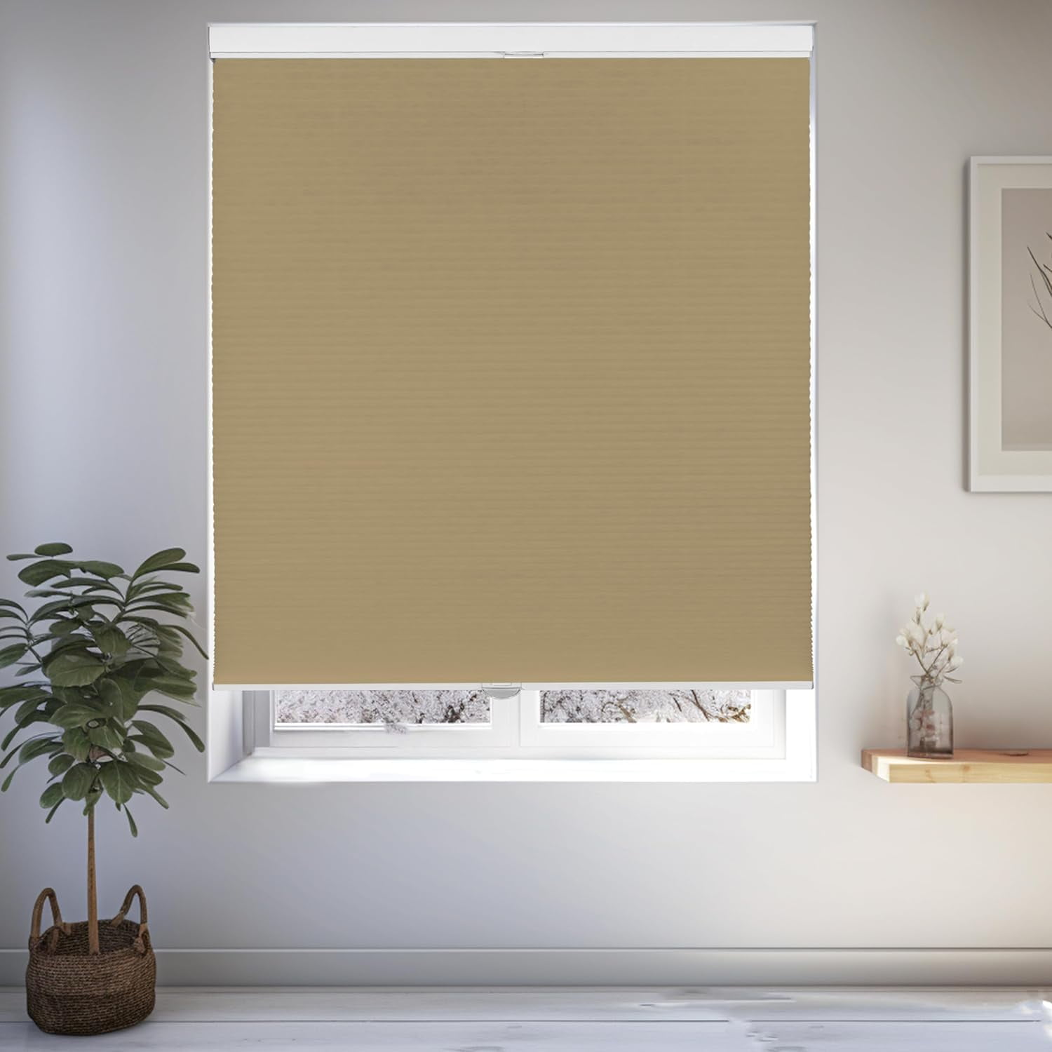 Chicology Sand Light Filtering Cordless Top Down Bottom Up Cellular Shades 59 in. W x 72 in. L