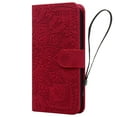 thumbnail image 2 of Feishell Flip Wallet Case for iPhone 16 with Wrist Strap,Shockproof Embossed Pattern PU Leather Magnetic Clasp Folio Protective Phone Cover with Kickstand & Card Slots,Red, 2 of 9
