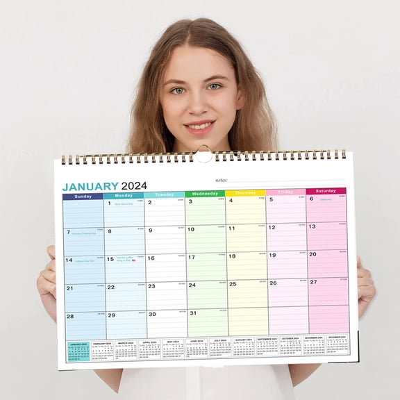Kojanyu Strong Twin-Wire Binding,Large Daily Blocks,18 Month Wall Calendar,Jul 2023 Dec 2024 Gifts for Men/Women Under 10