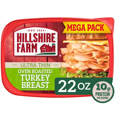 Hillshire Farm Ultra Thin Sliced Oven Roasted Turkey Breast Lunchmeat, 22 oz Plastic Tub, Refrigerated