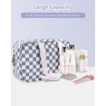 thumbnail image 5 of Travel Toiletry Bag Women Large Cosmetic Bag Travel Makeup Bag Organizer Medicine Bag for Toiletries Essentials Accessories, Blue Checkerboard, 5 of 8