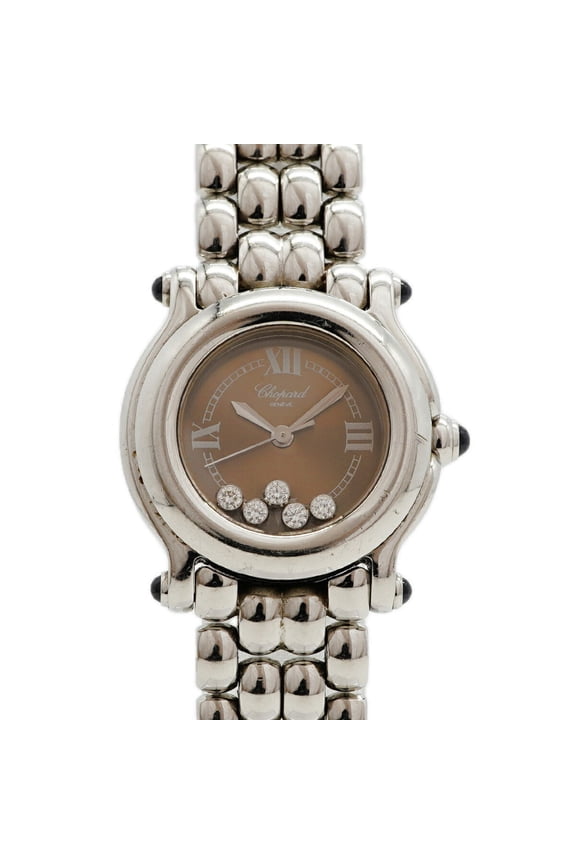 Pre-Owned Chopard Happy Sport Diamond 27 8250-23 Gray Dial Women's Watch