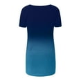 thumbnail image 5 of Bigersell Womens Tunic Tops, Short Sleeve V-Neck T Shirts Casual Loose Blouse for Women Summer Tops Ladies Gradient Print High Low Pullover Shirts C-Blue L, 5 of 5