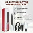 thumbnail image 5 of 4-In-1 Wino On the Go Set, with Air Pressure Pump, Foil Cutter, Wine Pourer & Vacuum Stopper, Efficient Corkscrew Bottle Opener for Home Bar, Great for Wine Lovers (D), 5 of 8
