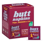 Butt Napkins, Active Wipes, Water-Based Flushable Wipes, Individually Wrapped, 10-Pack