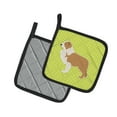 thumbnail image 2 of Carolines Treasures BB3822PTHD Red Border Collie Checkerboard Green Pair of Pot Holders , 7.5HX7.5W, multicolor, 2 of 3