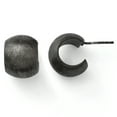 thumbnail image 1 of Boucles d'Oreilles Créoles en Argent Sterling 925 Plaqué Noir à Griffer Poteau C Rondes J, 1 of 6
