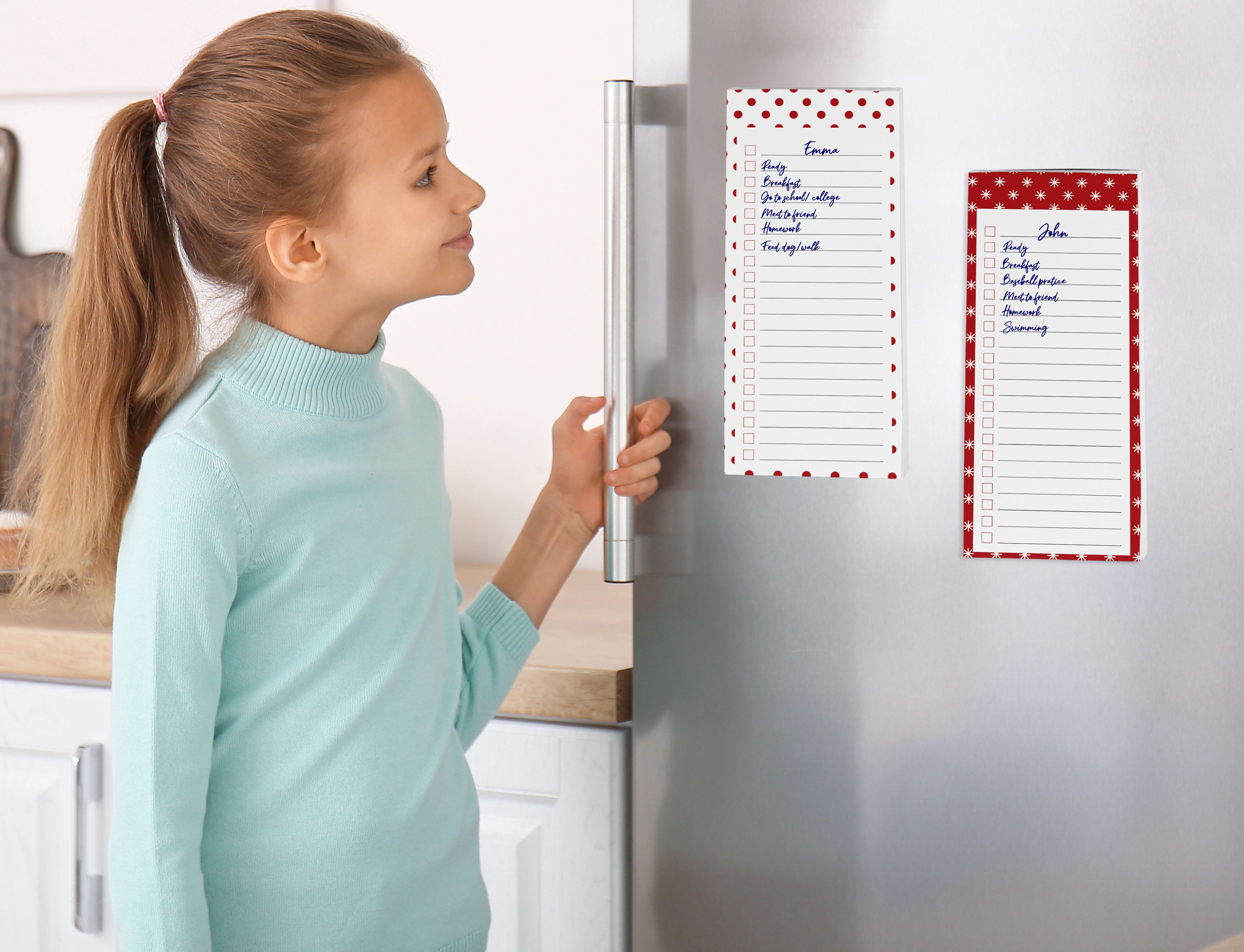 Inkdotpot Packof3MagneticFridge To-Do List Notepads,MagneticMemo Pads For Refrigerator,Dot Design(50 Sheets Each)