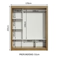 thumbnail image 4 of Ropero Closet Madesa Mônaco 3 Puertas 1 Espejo MG, 4 of 5