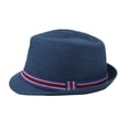 thumbnail image 3 of Premium Jeans Fabric Striped Band Fedora Hat, 3 of 3