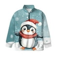 thumbnail image 4 of Uorisanigo Girls Half Zip Pullover Sweatshirt Oversized Drop Shoulder Cute Christmas Penguin Pullover Top Trendy Clothes Long Sleeve Lapel Zipper Sweatshirt Athletic Tops Outerwear Winter, 4 of 7