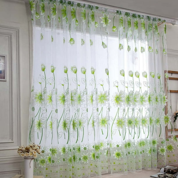 Xihbxyly Cortina de Hojas de Parra, Moderna Tela de Voile, Suave Filtrado de Luz, Elegante Decoración para El Hogar, Acogedora Sala de Estar, Elegante Oficina, Lavable a Máquina, Tamaño 200 X 100 Cm