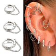 thumbnail image 1 of 1pc Stainless Steel Hoop Earrings with Chain Simple Septum Piercing Nose Rings Women Gold Color Tragus Rook Ear Piercing Jewelry, 1 of 5