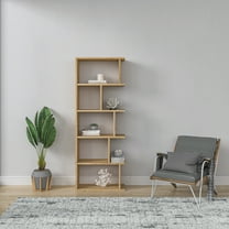 Ada Home Decor 5 Shelf Bookcase Multiple Tier Open Shelf Modern book Case, Oak