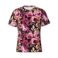 thumbnail image 4 of Vsdgher Rose Flowers Print Men's Dry Fit Mesh Athletic Shirts Moisture Wicking Tennis T-Shirt Tops, 4 of 9
