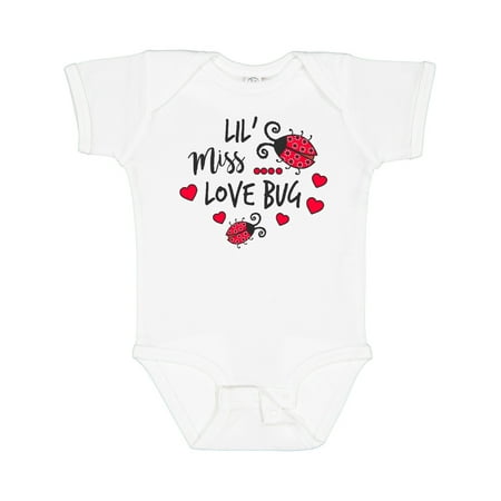 

Inktastic Lil Miss Love Bug with Lady Bug and Hearts Gift Baby Girl Bodysuit