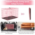 thumbnail image 7 of CL.HPAHKL 24 inch Small Dog Crate, Metal Wire Folding Dog Kennel Cage with Double Door & Leak-Proof Pan, Portable Puppy Crate Cage for Small Dogs, Pink, 7 of 7