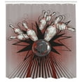thumbnail image 3 of Ambesonne Bowling Party Shower Curtain, Ball Crash Pins, 69"Wx70"L, Mauve Grey Red, 3 of 3