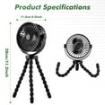 thumbnail image 5 of Versatile Stroller Fan with 3600mAh Power Bank, Flexible Tripod, USB Rechargeable, 3 Speeds portable fan for Travel, Baby Pram, Car Seat, Bedroom, 5 of 11