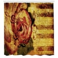 thumbnail image 3 of Ambesonne Rose Shower Curtain, Vintage Piano Keyboard, 69"Wx70"L, Cream Red, 3 of 3
