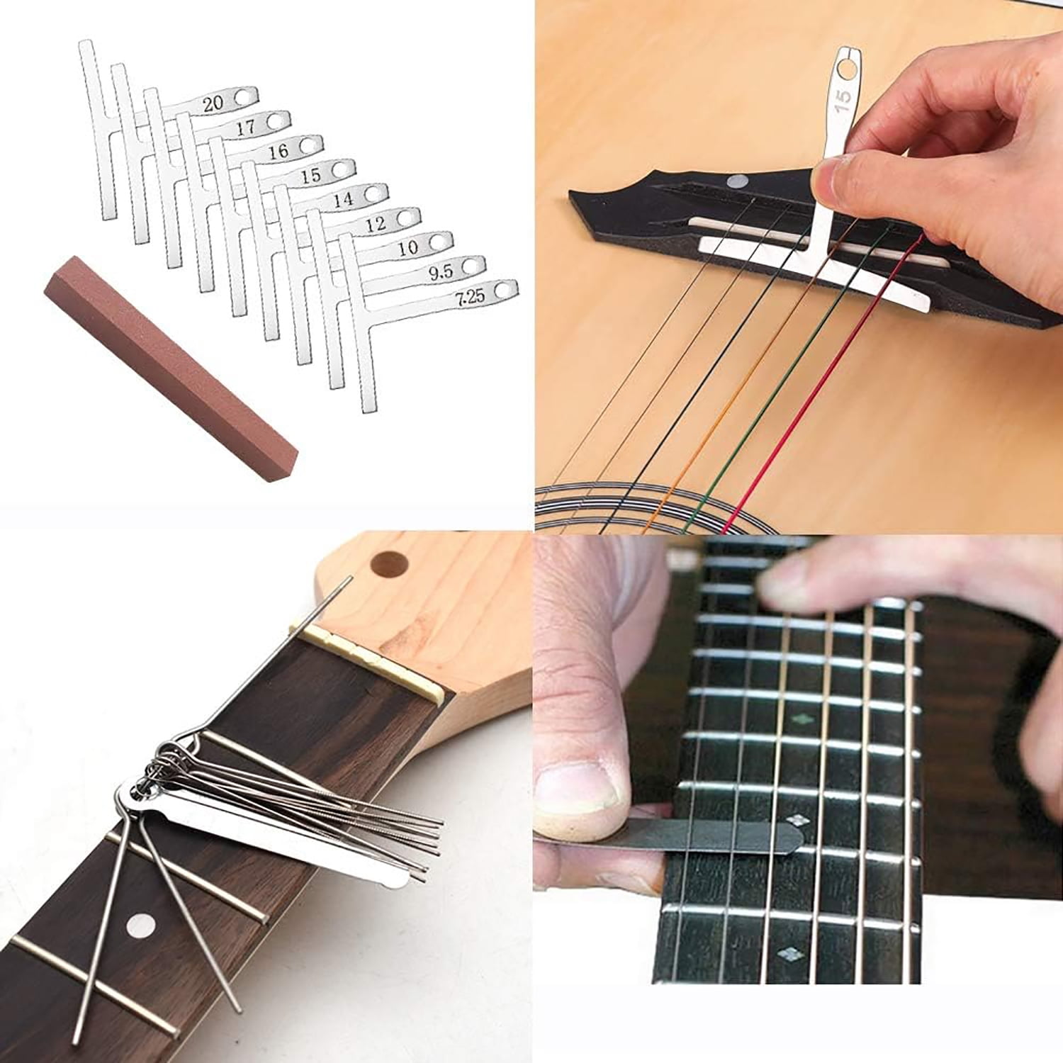 72-Piece Professional Guitar Repair Tool Kit, Complete Maintenance Set for Acoustic & Electric Guitar, Bass, Ukulele - Includes Strings, Picks, Bridge Pins, Gauge, Storage Bag