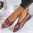 thumbnail image 6 of Red Women Work Shoes Featuring Rhinestone And Pointed Toe Design Perfect For Daily Use Comfortable For Outdoor Activities, 6 of 9
