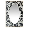 thumbnail image 1 of Infinity Instruments French Country Café Entryway Wall Mirror, Fashionable Modern Easy to Hang Mirror, 24"x16", Black, Silver, 1 of 4