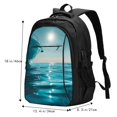 thumbnail image 5 of Disketp Turquoise Ocean Reflection Travel Laptop Backpack, Laptops Backpack with USB Charging Port, Water Resistant Computer Bag Gift for Men & Women, 5 of 7