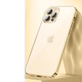 thumbnail image 1 of for iPhone 12 Pro Max Case, Not Yellowing, Electroplated Edge, Shockproof Soft Bumper Military Grade Drop Protective Phone Case Slim Thin Clear Cover For iPhone 12 Pro Max 6.7 inch 2020, Gold, 1 of 5