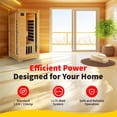 thumbnail image 7 of Heat Wave 1-2-Person Infrared Sauna Room with 4 Low-EMF Carbon Heaters, Audio System, Canadian Hemlock, 7 of 7