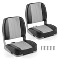thumbnail image 1 of Costway 2-Pack Folding Boat Seats with Thick Sponge Padding Fixing Bolts Hinges Gray, 1 of 10