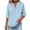 Light Blue, variant on cocolona Summer Linen Shirts for Women 3/4 Sleeve V Neck Button Tops Fashion Casual Loose Lightweight Blouses