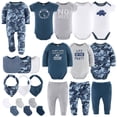 thumbnail image 1 of The Peanutshell Layette Gift Set for Baby Boys, Blue Camo, 23 Essential Pieces, 6-9 Months, Blue, 1 of 7