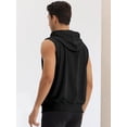 thumbnail image 2 of Unique Bargains Men's Sleeveless Hoodie Zipper Drawstring Hooded Sweatshirt Vest XL Black, 2 of 6