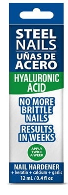 Amen Steel Nails Hardener with Hyaluronic Acid 0.4oz Base Coat, No More Brittle Nails, Grow in Weeks