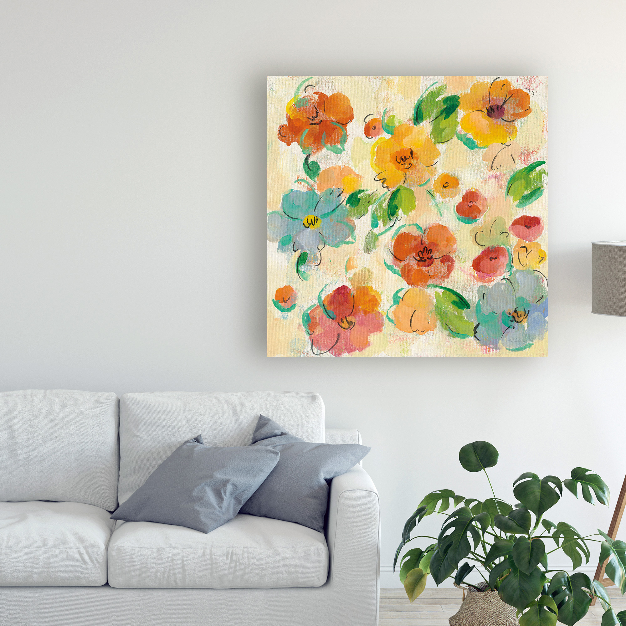 Trademark Fine Art 'Playful Floral Trio III' Canvas Art by Silvia Vassileva