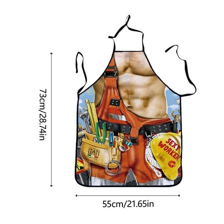 

Christmas Sexy Beauty Apron Muscular Male Apron Cartoon Couple Party Apron AE0