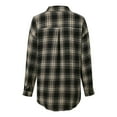 thumbnail image 5 of Light Weight Jacket Womens Plaid Flannel Shirts Loose Fit Boyfriend Button Down Lapel Shirt Fall Jacket, 5 of 8