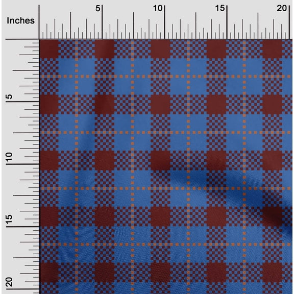 oneOone Cotton Jersey Blue Fabric Gingham Check Sewing Craft Projects Fabric Prints By Yard 58 Inch Wide
