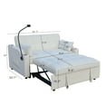thumbnail image 5 of 3-in-1 Velvet Reclining Loveseat Sleeper – Convertible Futon with Storage Pockets & Pillows, 5 of 13