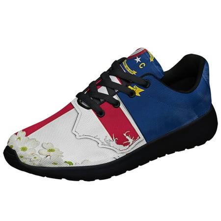 

North Carolina Dogwood Flower Shoes Sneakers Black Size 10