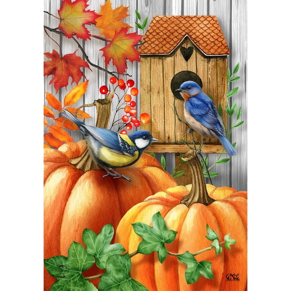 Briarwood Lane Fall Garden Flag 12x18 For Outdoor Fall Beauty Birds For Fall Garden Flag Flags For Outside