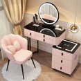 thumbnail image 4 of Modern Intelligent Dressing Tables Wireless Charging Advanced Glass Makeup Table Bedroom Audio Modern Nightstand Smart Furniture My Lux Decor Round, 4 of 23
