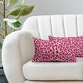 thumbnail image 5 of Hot Pink Cheetah Lumbar Throw Pillow Covers 12X20 In Set of 2 Leopard Rectangular Pillow Cases Animal Pillow Cover with Zipper Preppy Home Decor For Sofa Couch Housewarming Gift Bed Porch Outdoor, 5 of 6