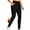 Black, variant on Womens Fall Winter Yoga Pants Fleece Lined Leggings High Waist Drawstring Stretchy Sports Running Fitness Pant