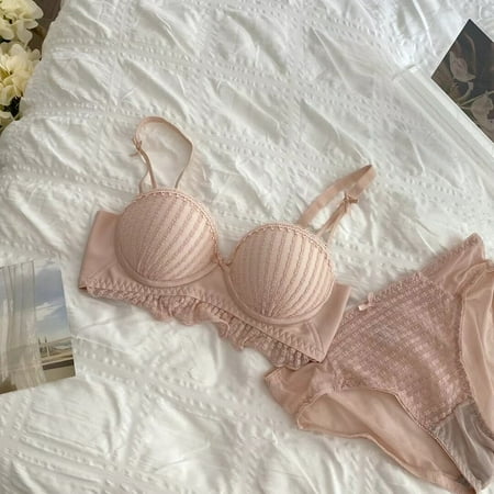 Little Poly Egg Underwear Female Push up Small Size Big No Wire Accessory Breast Push up Anti-Sagging Lace Edge Girl Bra Half Cup