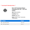 thumbnail image 2 of Rear Left Transmission Mount - Compatible with 1995 - 1997 Ford Contour 1996, 2 of 2
